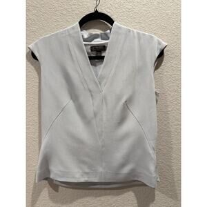 VTG Classiques Entier 100% Silk‎ Blouse in Light Blue/Gray PS